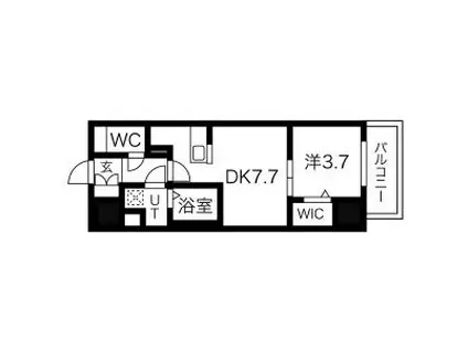 メイクス上前津IV(1DK/9階)の間取り写真