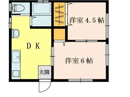 京美マンション(2DK/2階)の間取り写真