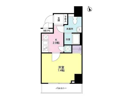 RAFFINE TERRACE(1K/6階)の間取り写真