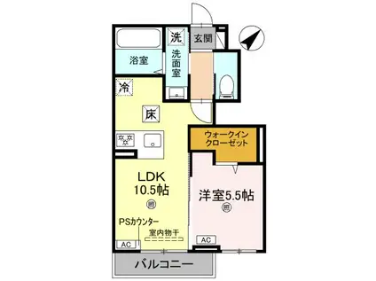 AMULETTE NEXIA COURT(1LDK/1階)の間取り写真