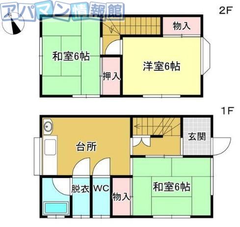 メゾンハマナス(3DK/1階)の間取り写真