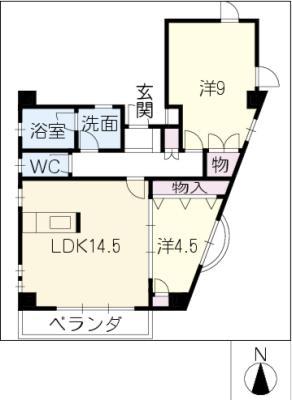 ラプリーレ上社(2LDK/3階)の間取り写真