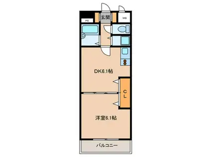 FR六本松(1DK/7階)の間取り写真