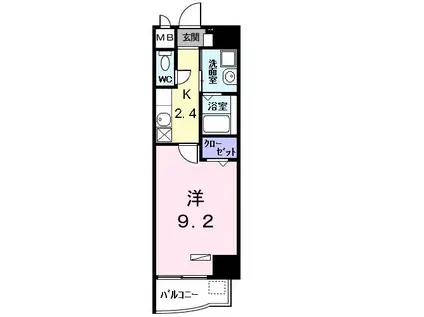 プラシードYS(1K/3階)の間取り写真