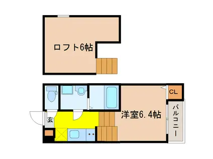 ハーモニーテラス宮千代IV(1K/2階)の間取り写真