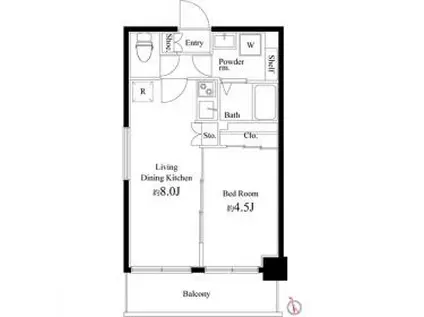 COURT BLANCHE(1LDK/6階)の間取り写真