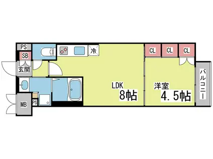 コンフォート王子(1LDK/8階)の間取り写真