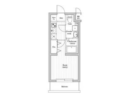 SPコート菊名サウス(1K/4階)の間取り写真