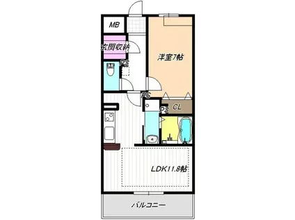 プログレス(1LDK/6階)の間取り写真