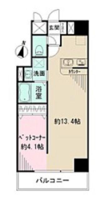 フレア・F(ワンルーム/2階)の間取り写真