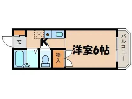 ハッピーハウス(1K/1階)の間取り写真