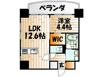 プレジデンス ざ旦過(1LDK/6階)の間取り写真