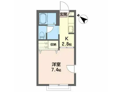 ダ・ヴィンチ(1K/2階)の間取り写真