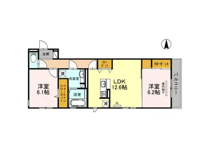 セレナイト(2LDK/3階)の間取り写真