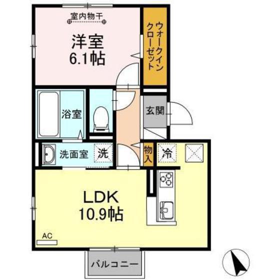 エバーハウス(1LDK/1階)の間取り写真