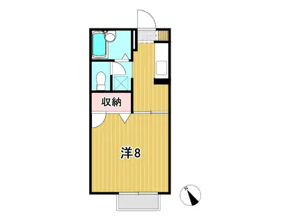 クレールハウスII(1K/1階)の間取り写真