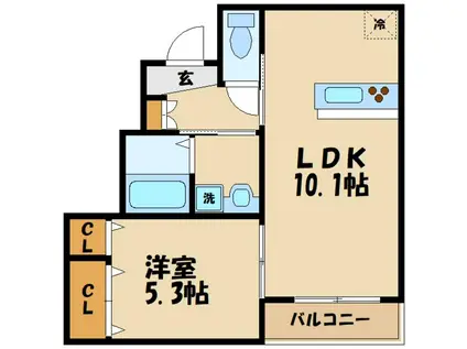 ブリランテ(1LDK/1階)の間取り写真