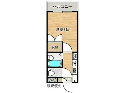 コーポ丸山II(1K/1階)の間取り写真