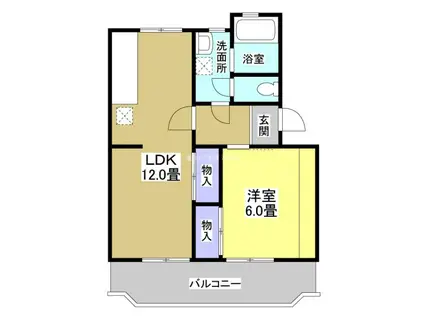 サンホーム曳馬(1LDK/2階)の間取り写真