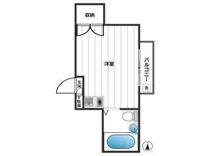 ベルシャイン(ワンルーム/3階)の間取り写真