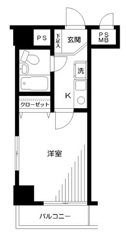 日神パレステージ相模原第2(1K/7階)の間取り写真