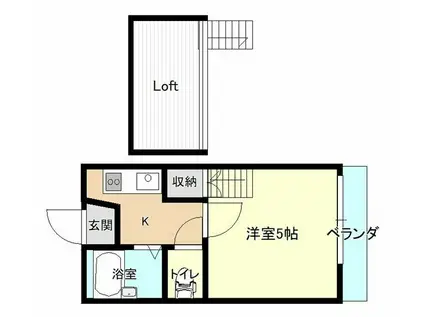 シングル10(1K/2階)の間取り写真