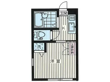 プロスパーマンション鷺宮(1K/2階)の間取り写真