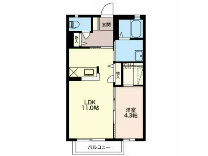 カーサセレッソ(1LDK/2階)の間取り写真