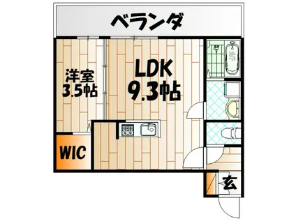 D-ROOM西小倉(1LDK/1階)の間取り写真