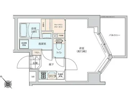 プロスタイルウェルス川崎イースト(1K/4階)の間取り写真