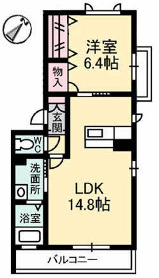 グランマスト高須(1LDK/2階)の間取り写真