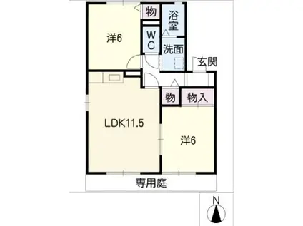 ネオハイツ(2LDK/1階)の間取り写真
