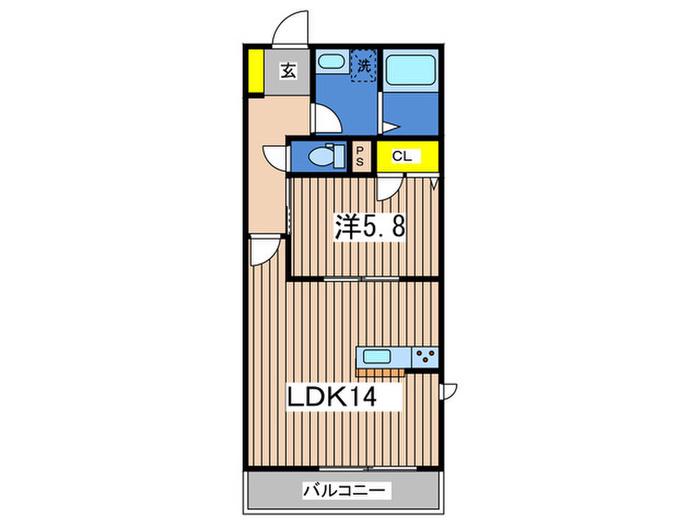 メゾンしずか(1LDK/2階)の間取り写真