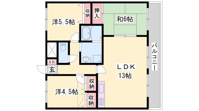 コージーコートM(3LDK/3階)の間取り写真