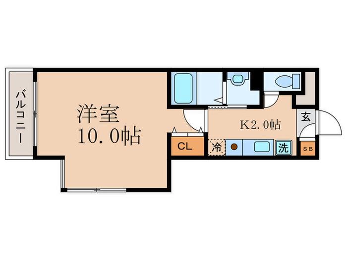 イーストヴィレッジ大宅(1K/3階)の間取り写真