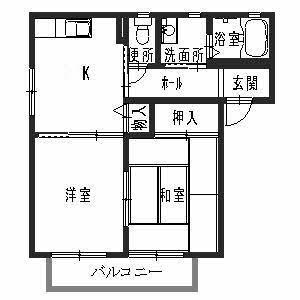 グリーンパレスISA II(2K/2階)の間取り写真