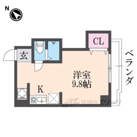 ロイヤル河原町五条(ワンルーム/6階)の間取り写真