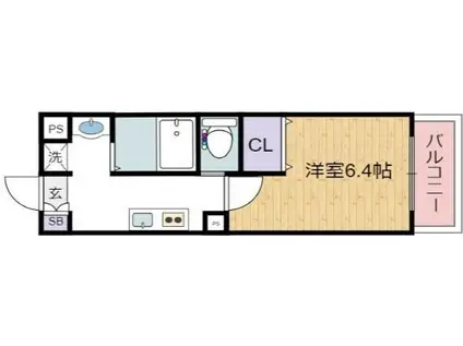 みおつくし粉浜(1K/4階)の間取り写真