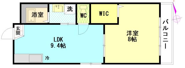 コーポ祇園(1LDK/2階)の間取り写真
