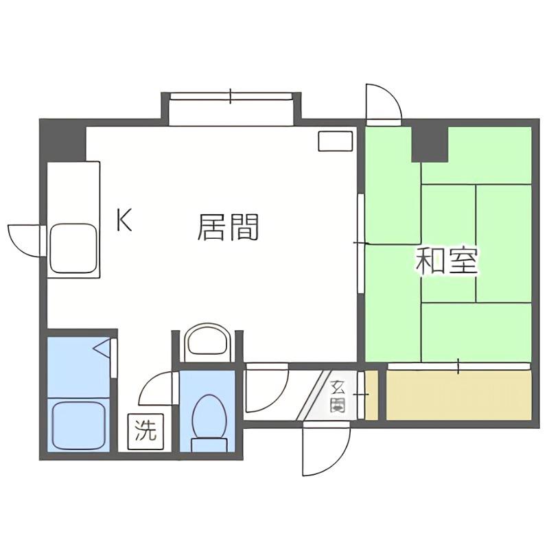 ハイツやまびこ(1LDK/2階)の間取り写真