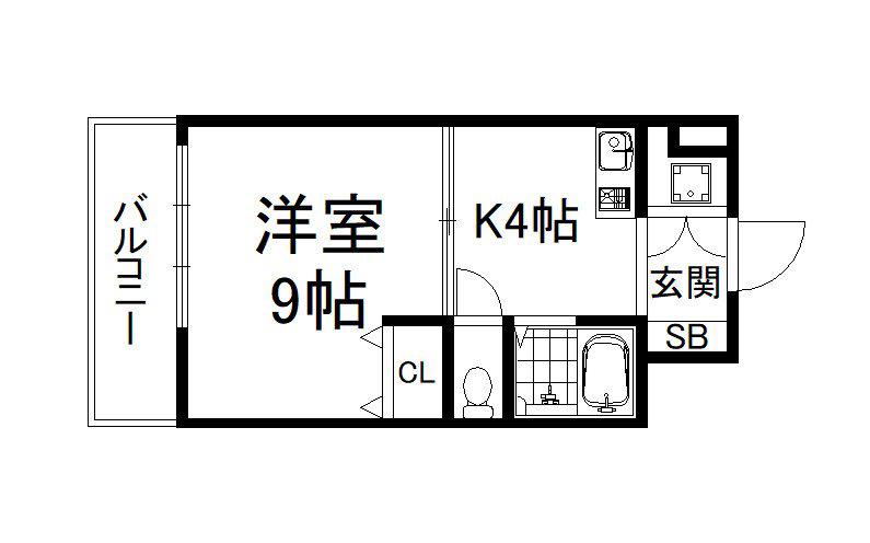 アネックス大久保(1K/4階)の間取り写真