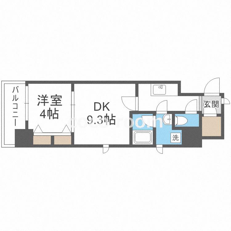スプランディッド淀屋橋DUE(1DK/5階)の間取り写真