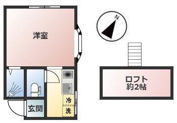 シャトリエ8(1K/1階)の間取り写真