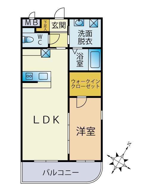 デーメーテール(1LDK/1階)の間取り写真