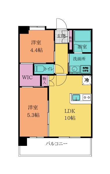 ヒルクレスト小倉高峰グランデ(2LDK/8階)の間取り写真