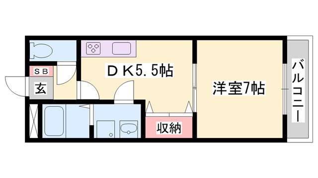 ガーデンホームオーブ(1DK/2階)の間取り写真