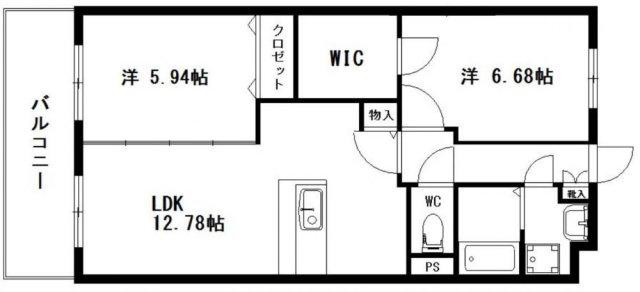 グリーンツリーII(2LDK/2階)の間取り写真