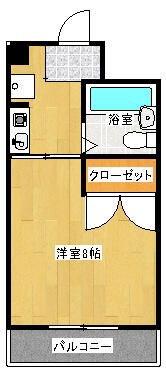 ウエストタウンハイツ(1K/3階)の間取り写真
