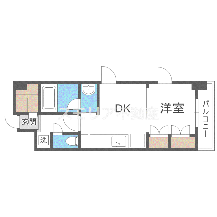 KDX堺筋本町レジデンス(ワンルーム/7階)の間取り写真