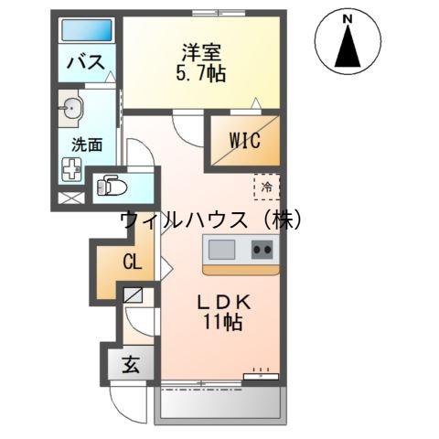 堺市美原区南余部(1LDK/1階)の間取り写真